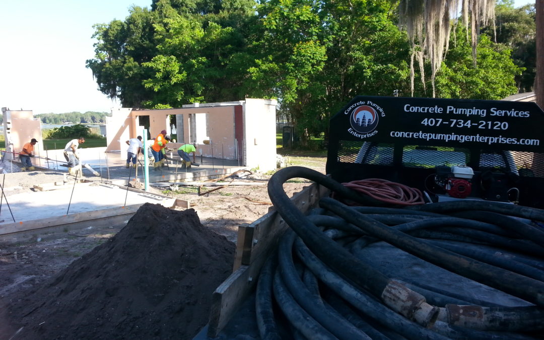Pumping Concrete Slabs with a Trailer Pump