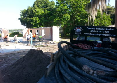 Pumping Concrete Slabs with a Trailer Pump