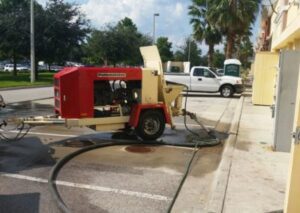 Retaining wall concrete pumping
