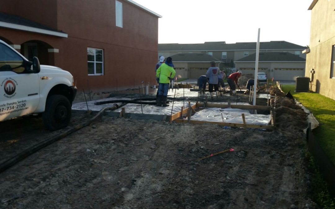 Concrete pumping in orlando | Pouring into huge warehouse